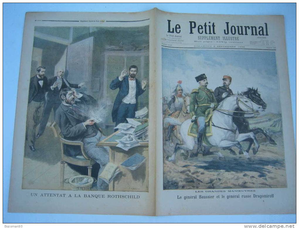 LE PETIT JOURNAL N° 0251 08/09/1895 Gal SAUSSIER + ATTENTAT A LA BANQUE ROTHSCHILD - Le Petit Journal