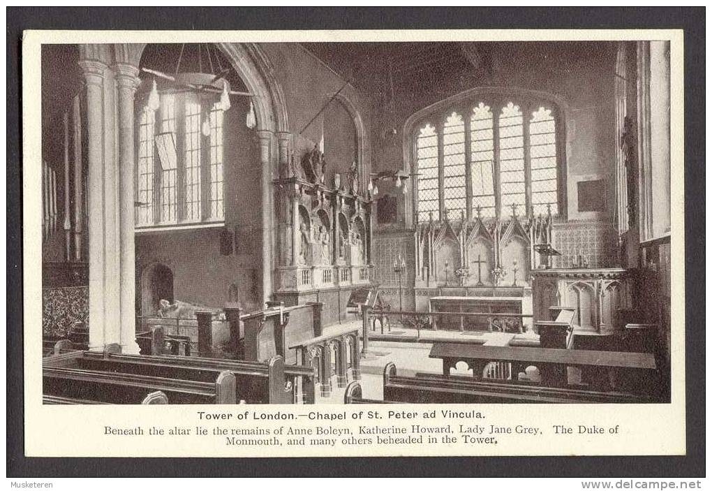 United Kingdom PPC England London Tower Of London - Chapel Of St. Peter Ad Vincula Gale & Polden Ltd. Perfect Mint Card - Tower Of London