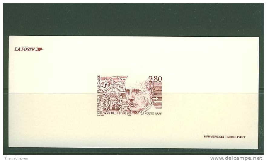 GRA2994 Economiste Jacques Rueff Monnaie Franc 2994 France 1996 Gravure Officielle - Monnaies