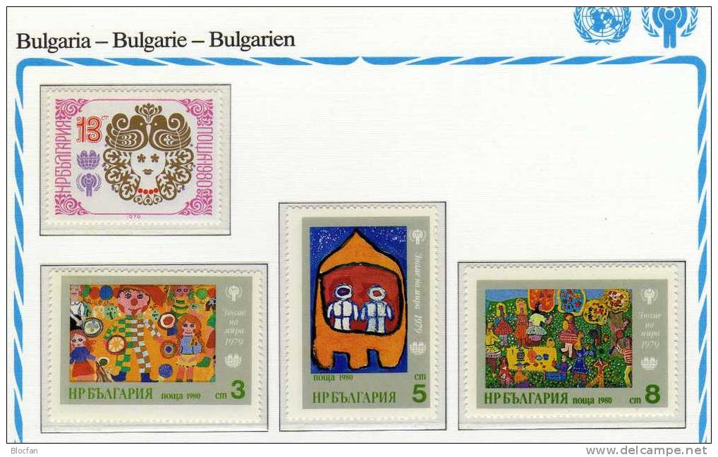 Gedenkblatt Kinder-Jahr Bulgarien 2921/7 ** 4€ Zeichnungen - Briefe U. Dokumente