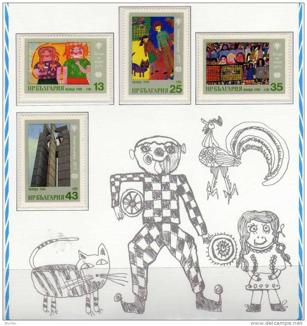Gedenkblatt Kinder-Jahr Bulgarien 2921/7 ** 4€ Zeichnungen - Lettres & Documents