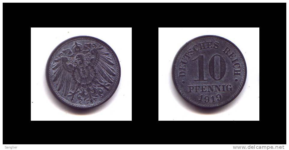 DEUTSCHES REICHE 10  PFENNIG 1919 - 10 Pfennig