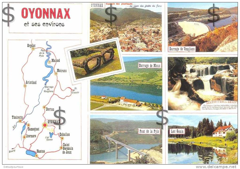 OYONNAX Ain 01 : Barrage De Moux Et De Vouglans  Lunettes Pont De Pyle Lac Genin Marmites De Géant - Oyonnax
