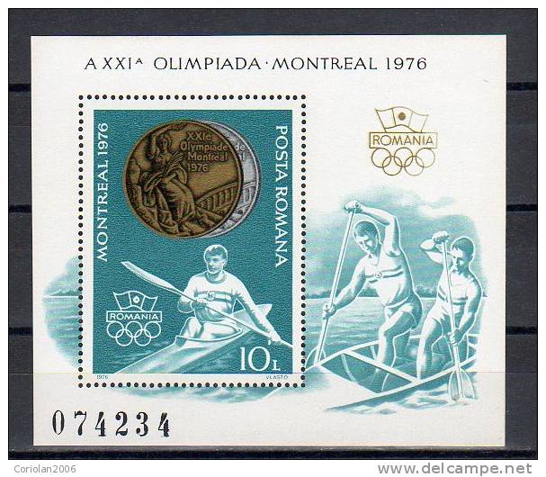 Romania 1976 / Olimpic Medals / Perforated MS - Estate 1976: Montreal