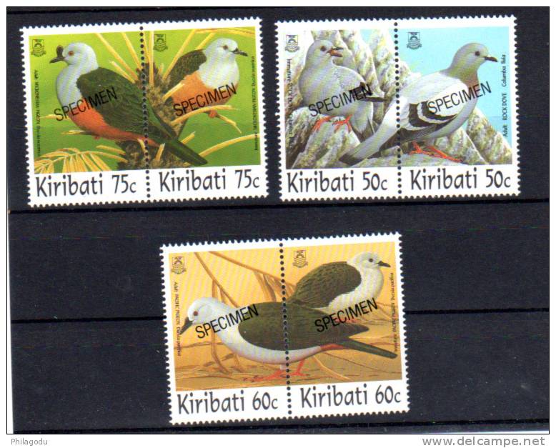 Kiribati1995, Protection De L’environnement, Surcharge Specimen Sur 365 /368 ** - Pigeons & Columbiformes