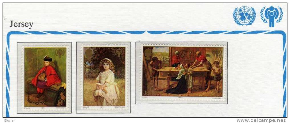 Gedenkblatt Zum Kinder-Jahr UK Jersey 203/6 ** 1€ Gemälde Von Millais - Paintings