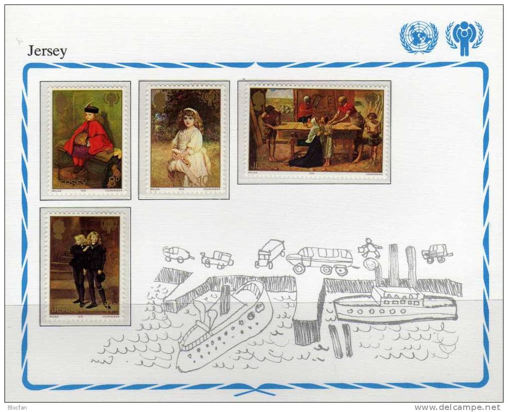 Gedenkblatt Zum Kinder-Jahr UK Jersey 203/6 ** 1€ Gemälde Von Millais - Tableaux