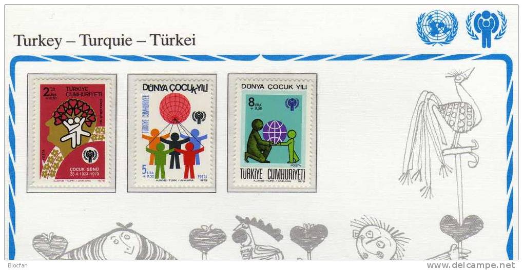 Gedenkblatt Zum Kinder-Jahr Türkei 2474/6 ** 2€ Kinder Und Herzen - Altri & Non Classificati