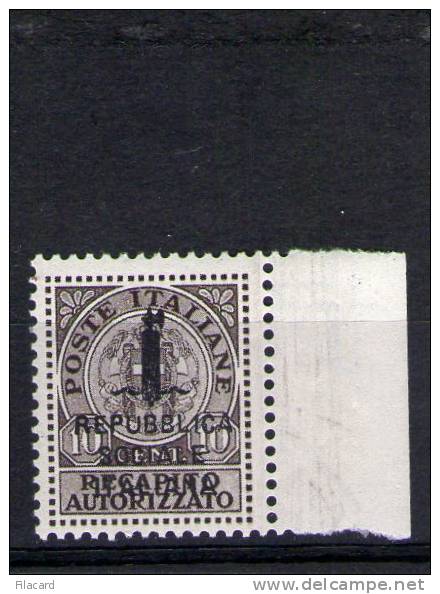 Italia Italy Italien Italie 1944 RSI Fascio Recapito Autorizzato MNH - Ongebruikt