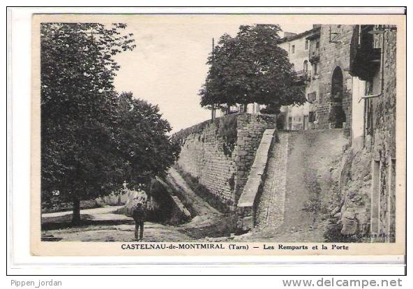 81 CASTELNAU-de-MONTMIRAL * Les Remparts Et La Porte * Belle CPA Animée -  1934 - Castelnau De Montmirail