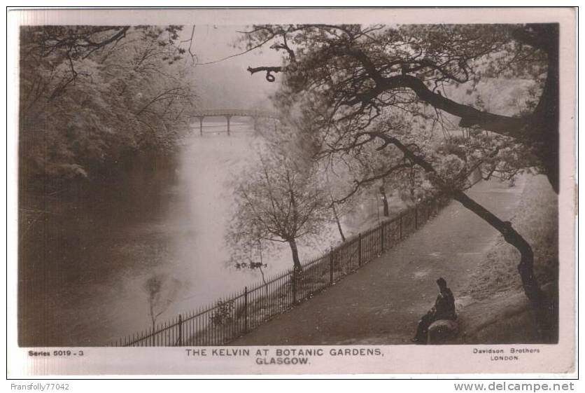 Rppc GLASGOW SCOTLAND The Kelvin @ Botanic Gardens WATERWAY And BRIDGE 1907 - Lanarkshire / Glasgow