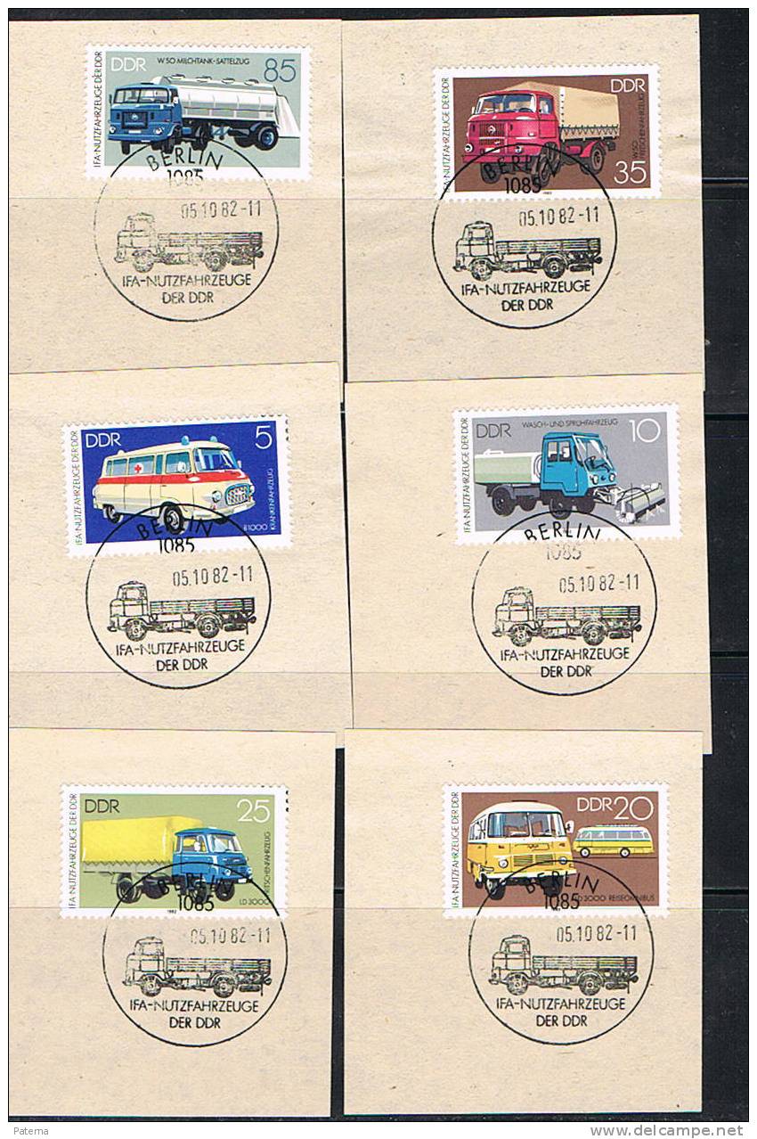 FRAGMENTO, ALEMANIA  DDR, 1982, Nº 2744 - 49, Fragment,camiones,trucks - Vrachtwagens