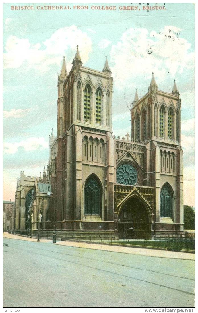 Britain United Kingdom - Bristol Cathedral From College Green, Bristol 1906 Postcard [P1373] - Bristol