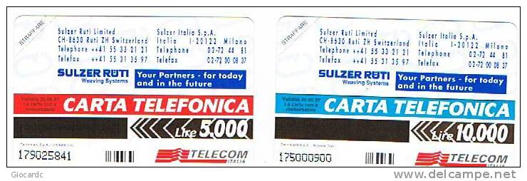 TELECOM ITALIA  - CAT. C.& C   2511.2512 SULZER RUTI (ITMA 95,  MILANO)    - NUOVE - Pubbliche Speciali O Commemorative