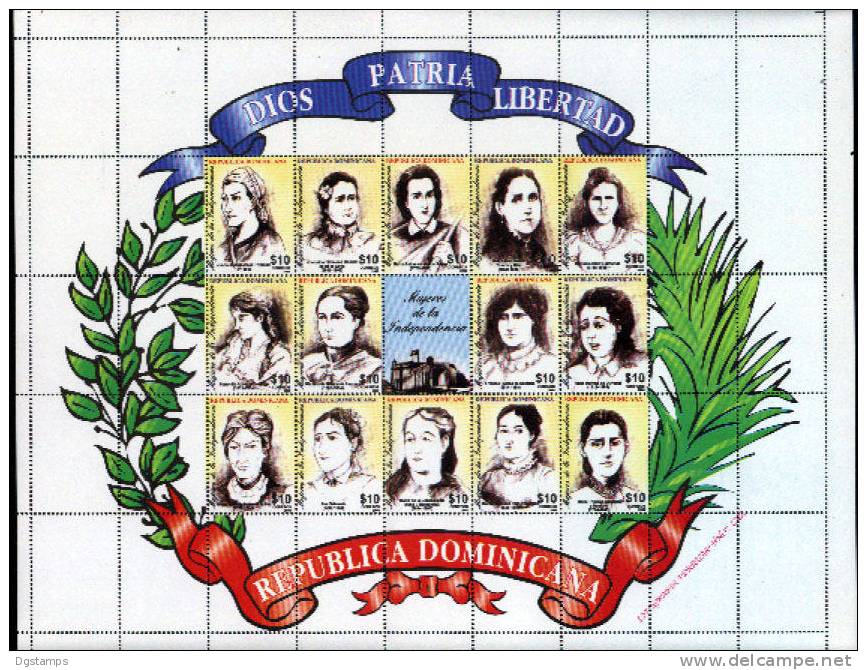 Dominican R. Dominicana 2008 **: Mujeres Independencia. MH, Carboncillos Hernández. Women Of Independence. MS Charcoals. - American Indians