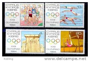 Cyprus 1984, Michel 613-16, MNH 16072 - Summer 1984: Los Angeles