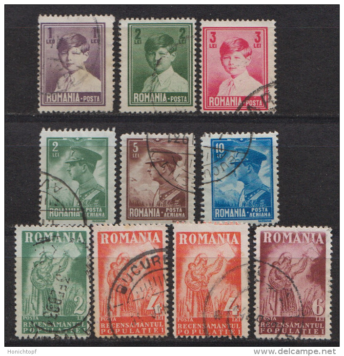 Rumänien; 1930; Michel 356/8 + 390/2 + 394/6 O;  Karl II; Volkszählung Und Michael; 10 Stück - Used Stamps