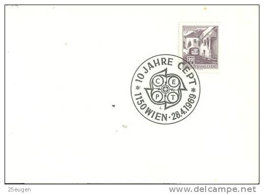 AUSTRIA  1969 EUROPA  POSTMARK - 1969