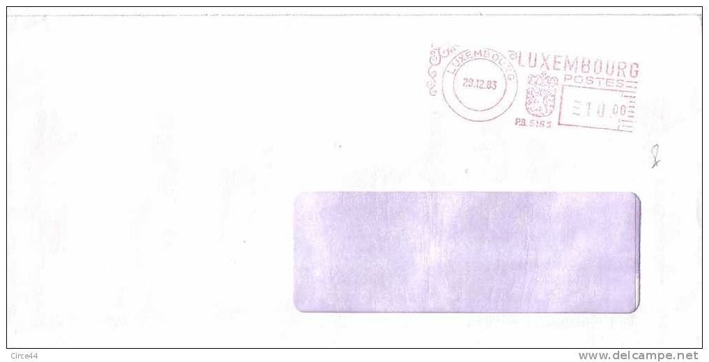 ENVELOPPE AVEC CACHET ROUGE.LUXEMBOURG. - Maschinenstempel (EMA)