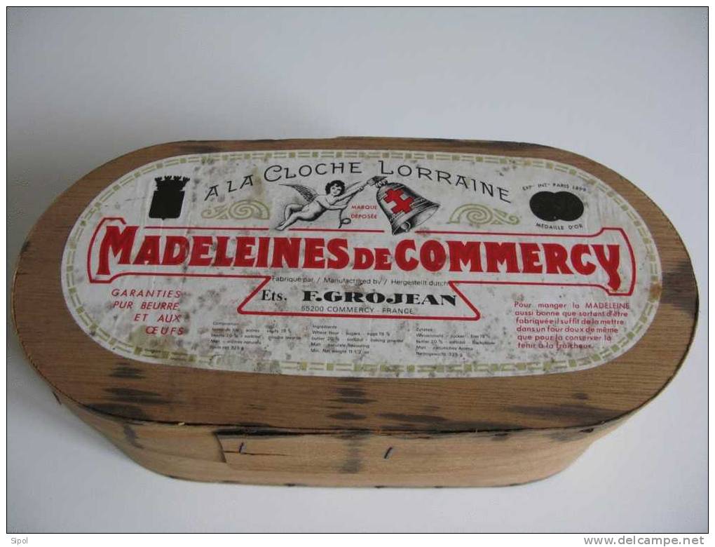 Boite En Bois  De Madeleines De Commercy " A La Cloche Lorraine " - Other & Unclassified