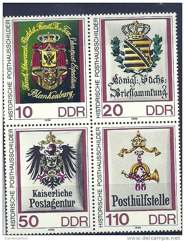 Germany German Democratic Republic DDR 1990 Coat Of Arms Heraldry MNH Scott 2794-2797 - Francobolli