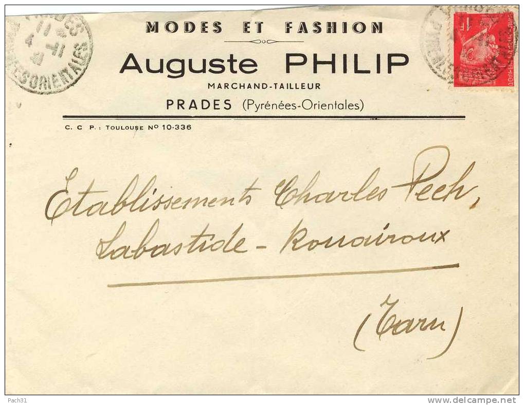 Lettre De Prades PO Pour Labastide Rouairoux Tarn - Lettres & Documents