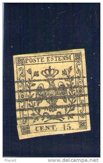 Italia Italy Italien Italie Ragno Antichi Stati MODENA 1852 Aquila 15c Con Punto Used - Modena