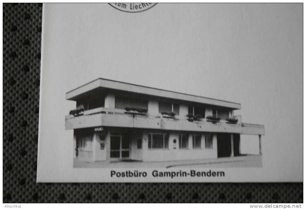 1980 LETTRE MAXIMUM LIECHTENSTEIN THEME DES BUREAUX DE POSTE  POSTBURO GAMPRIN BENDERN - Brieven En Documenten