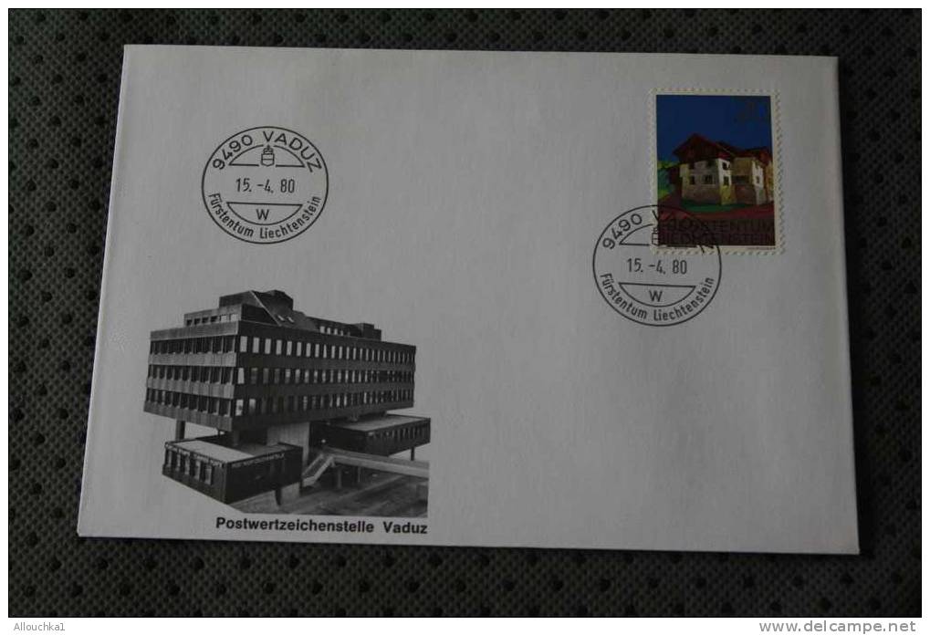 1980 LETTRE MAXIMUM LIECHTENSTEIN THEME DES BUREAUX DE POSTE  POSTWERTZEICHENSTELLE VADUZ - Storia Postale