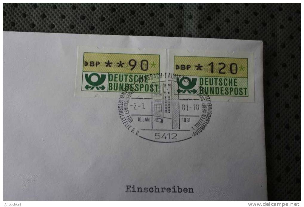 Recommandé 1981 DEUTSCHE BUNDESPOST MARCOPHILIA LETTRE DISTRIBUTEUR AFF AVEC VIGNETTES - Vignette [ATM]