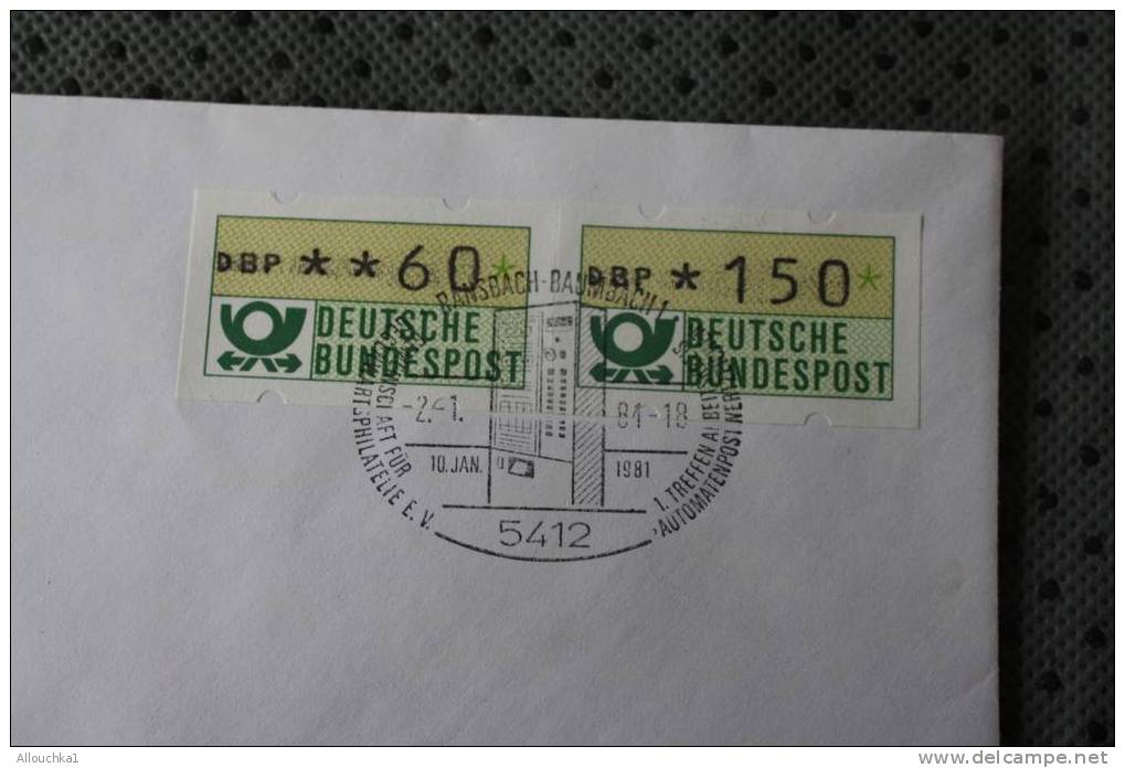 Recommandé 1981 DEUTSCHE BUNDESPOST MARCOPHILIA LETTRE DISTRIBUTEUR AFF AVEC VIGNETTES - Timbres De Distributeurs [ATM]