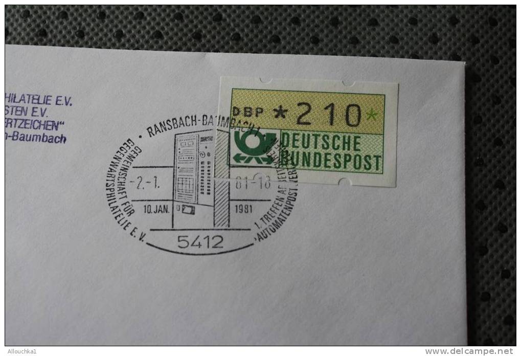 Recommandé 1981 DEUTSCHE BUNDESPOST MARCOPHILIA LETTRE DISTRIBUTEUR AFF AVEC VIGNETTES - Machine Labels [ATM]