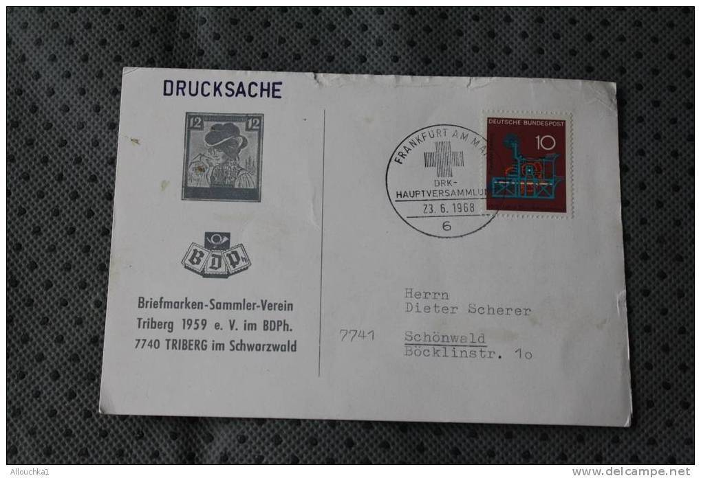 1968 DEUTSCHE BUNDESPOST MARCOPHILIA LETTRE IMPRIMé DE FRANKFURT - Vignette [ATM]