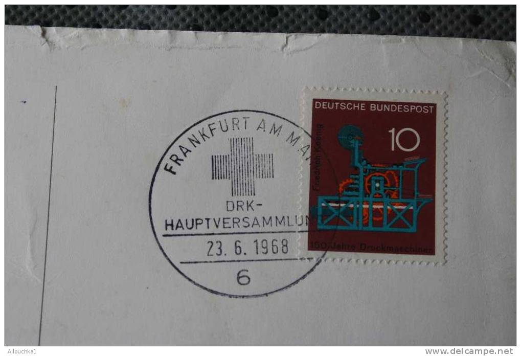 1968 DEUTSCHE BUNDESPOST MARCOPHILIA LETTRE IMPRIMé DE FRANKFURT - Timbres De Distributeurs [ATM]