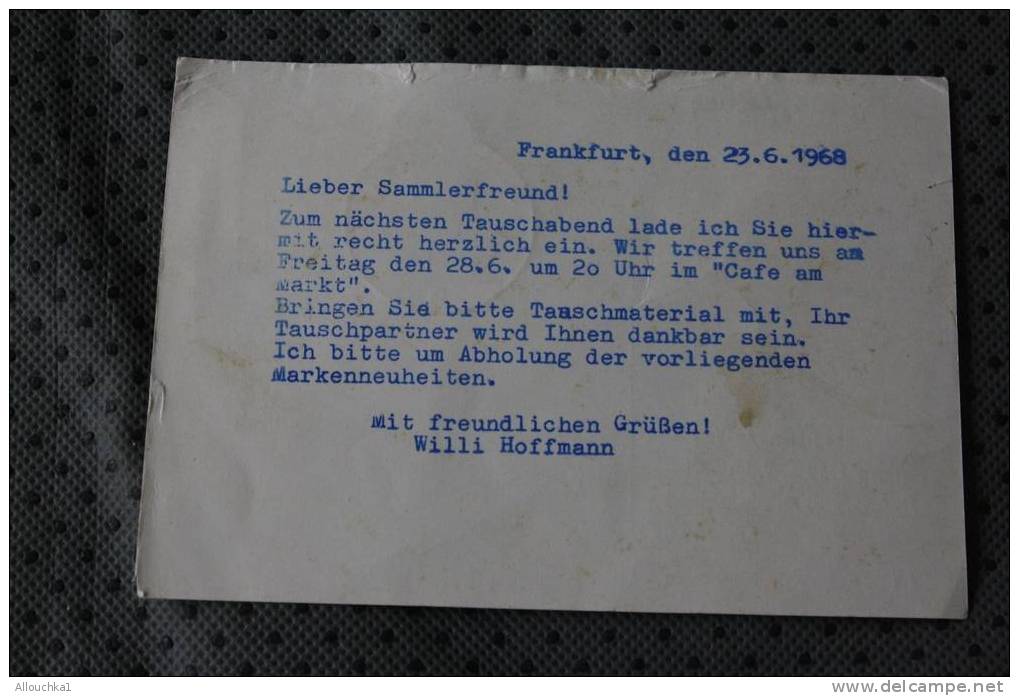 1968 DEUTSCHE BUNDESPOST MARCOPHILIA LETTRE IMPRIMé DE FRANKFURT - Timbres De Distributeurs [ATM]