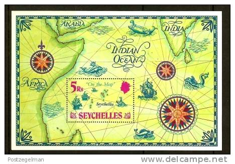 SEYCHELLES 1971 MNH Block Nr. 2 "on The Map" - Seychelles (1976-...)