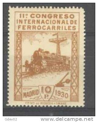 ES481CF-L2579.España.Spa In.Espagne.XI CONGRESO INTERNACIONAL DE.FERROCARRILES  (Ed 481*),con Charnela.LUJO - Unused Stamps