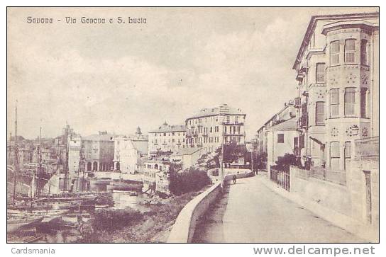 Savona-Via Genova E S. Lucia-1918 - Savona