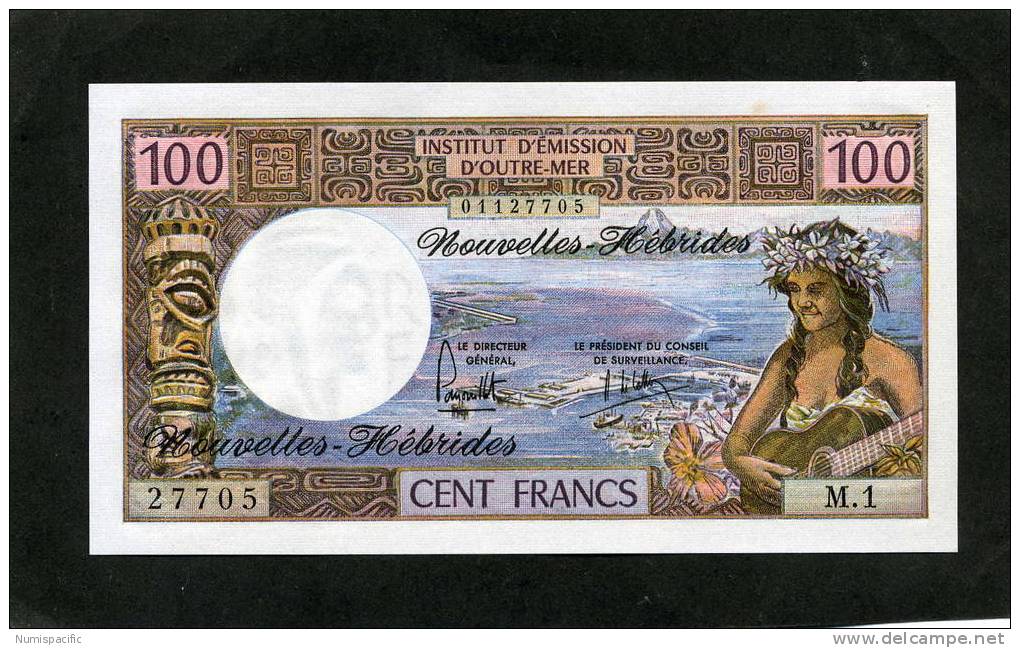 100 Francs Type 1970 Modifié 1972 Nouvelles Hébrides Alphabet M.1 Pr-neuf - Other - Oceania