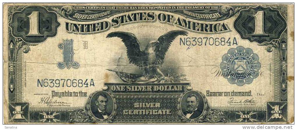 United States Of America, 1 Dollar Silver Certificate 1899, Eagle W/ Flag, - Silver Certificates (1878-1923)