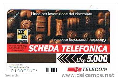TELECOM ITALIA  - CAT. C.& C  2828 - MAZZETTI SRL: MACCHINE INDUSTRIA DOLCIARIA - NUOVA - Pubbliche Speciali O Commemorative