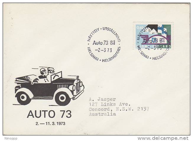 Finland-1973 Auto 73 Souvenir Cover - Used Stamps