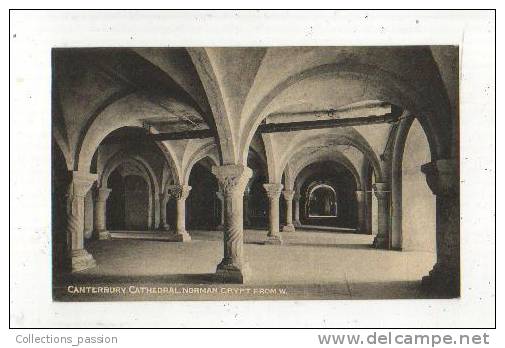 Cp, Angleterre, Kent, Canterbury Cathedral, Norman Crypt From W. - Canterbury