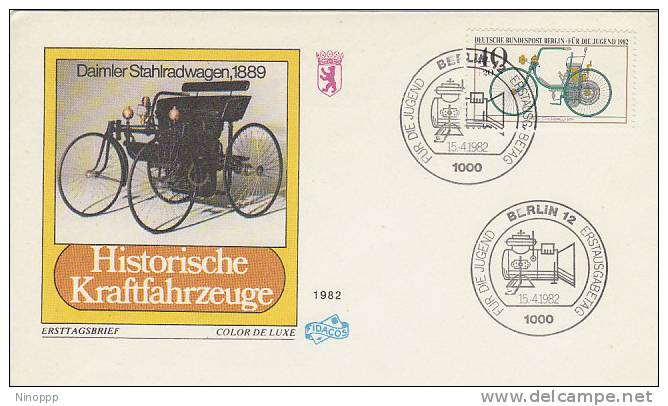 Germany Berlin-1982 Historic Cars,40+20pf Daimler  Stahlradwagen FDC - Cars