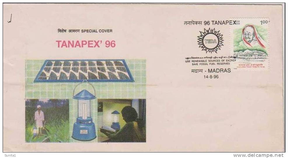 Solar Energy, Renewable Energy, Solar Lamp, Sun, Electricity, Non Conventional Source Of Energy, Special Cover, India - Electricité