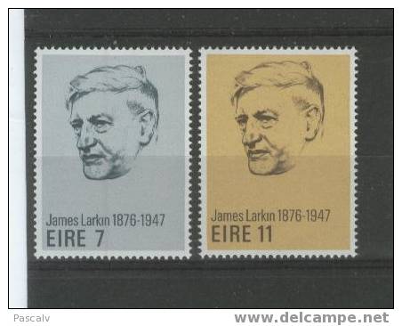 IRLANDE Yvert 338 / 339 Série Complète Neuve ** MNH Luxe Mouvement Ouvrier James Larkin - Unused Stamps