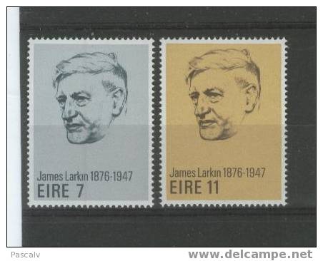 IRLANDE Yvert 338 / 339 Série Complète Neuve ** MNH Luxe Mouvement Ouvrier James Larkin - Neufs