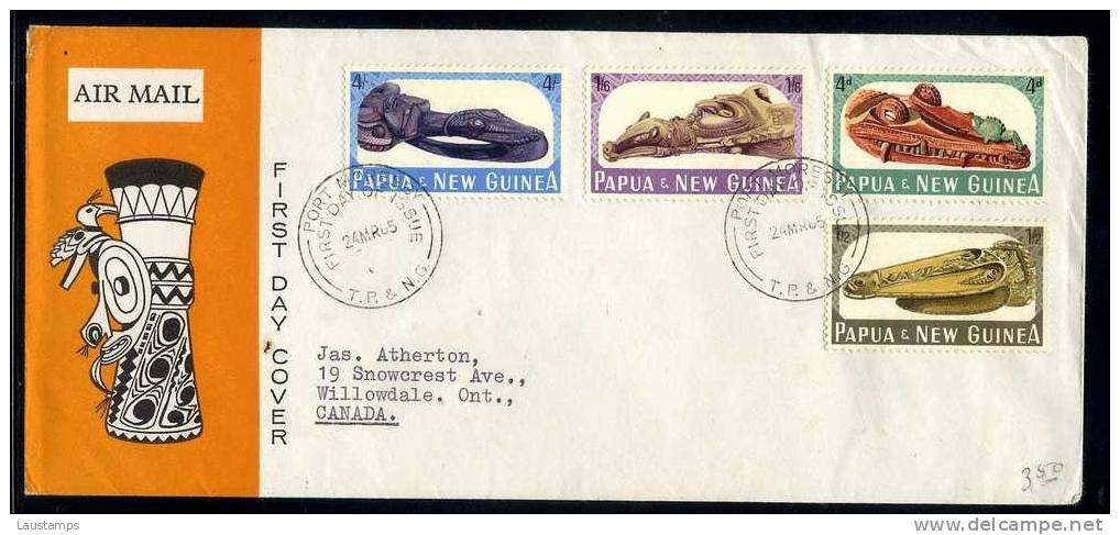 Papua New Guinea 1965 Canoe Prows FDC - Papouasie-Nouvelle-Guinée