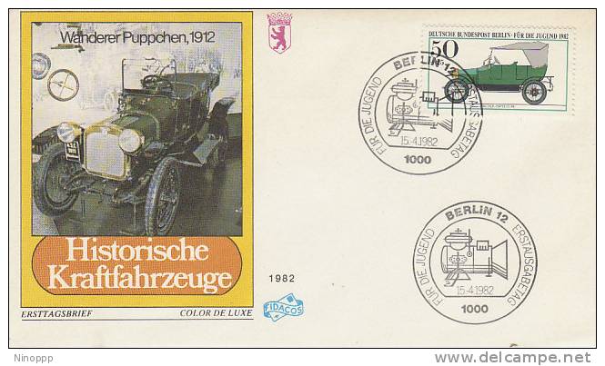 Germany Berlin-1982 Historic Cars,Wahderer Puppchen 1912  FDC - Cars