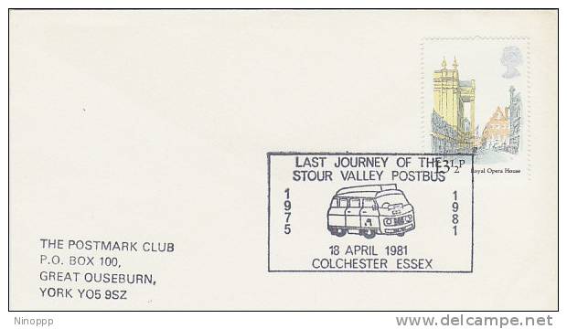 Great Britain-1981 Last Journey Of The Stour Valley Postbus Souvenir Cover - Bus